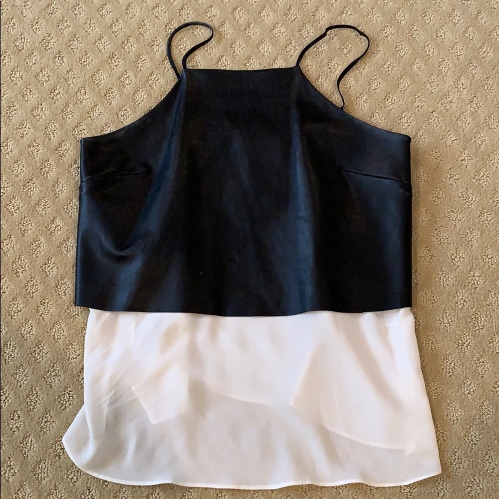 Cami NYC leather and silk camisole